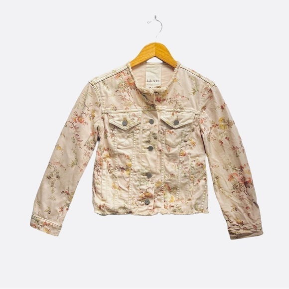 La Vie Rebecca Taylor Belle Bouquet Denim Jacket Size Small - Picture 4 of 11